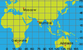 Apex's map for study-sheet Q3. Same four cities, same coordinates.